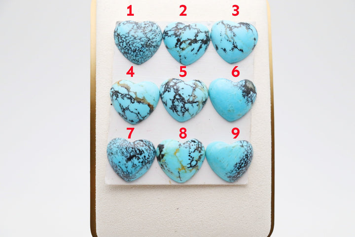 Stabalized Kingman Mine Heart Shaped Turquoise Stones ready to be set!