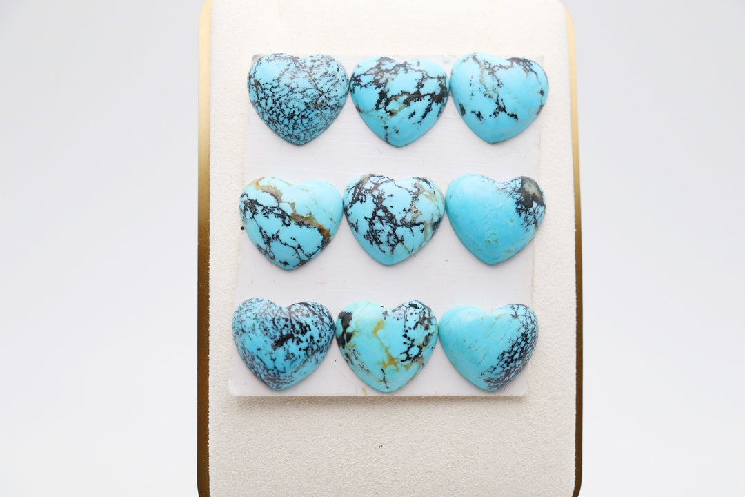 Stabalized Kingman Mine Heart Shaped Turquoise Stones ready to be set!